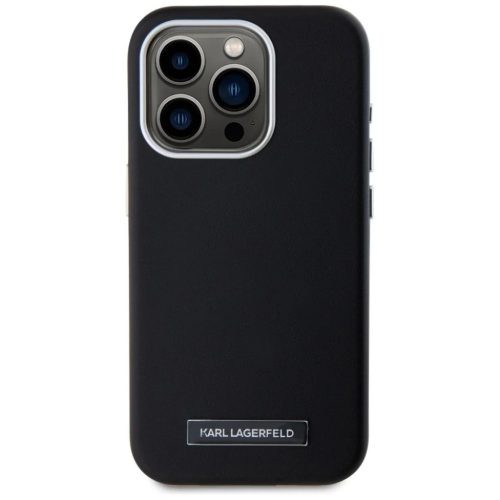iPhone 15 Pro Max Fekete Karl Lagerfeld FW Metal Plate MagSafe tok