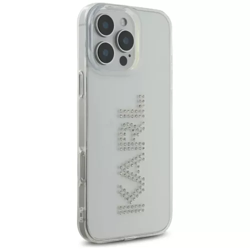 iPhone 16 Pro Átlátszó Logó Karl Lagerfeld IML Strasszkövek tok (KLHCP16LHKLSTDCT)