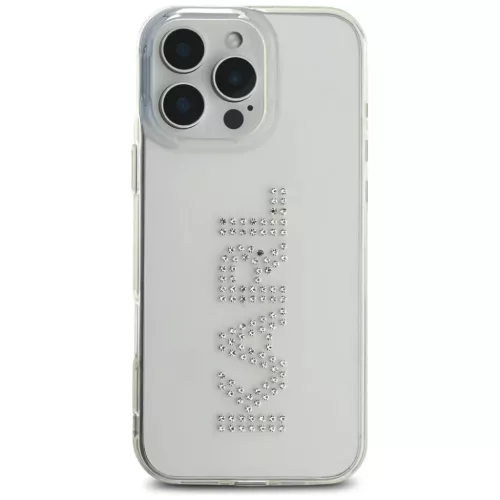 iPhone 16 Pro Átlátszó Logó Karl Lagerfeld IML Strasszkövek tok (KLHCP16LHKLSTDCT)