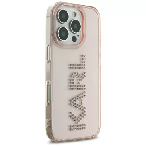 Apple iPhone 16 Pro Rózsaszín Karl Lagerfeld IML Rhinestones Logó tok