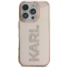 Apple iPhone 16 Pro Rózsaszín Karl Lagerfeld IML Rhinestones Logó tok