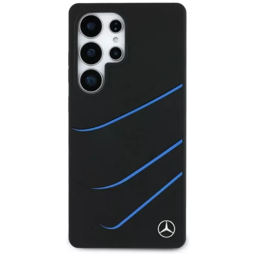 Mercedes Szilikon Kontrasztos Görbék MagSafe tok Samsung Galaxy S25 Ultra - Fekete tok