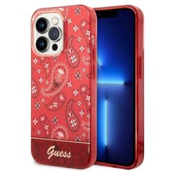   Guess GUHCP14LHGBNHR iPhone 14 Pro 6.1" piros/piros kemény tok Bandana Paisley tok