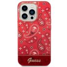 Guess GUHCP14LHGBNHR iPhone 14 Pro 6.1" piros/piros kemény tok Bandana Paisley tok
