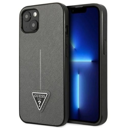 Guess GUHCP14MPSATLG iPhone 14 Plus 6.7" ezüst/ezüst kemény tok SaffianoTriangle Logo tok