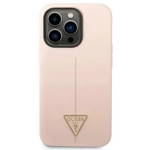 Guess GUHCP14XSLTGP iPhone 14 Pro Max 6.7" pink/pink hardcase Silicone Triangle tok