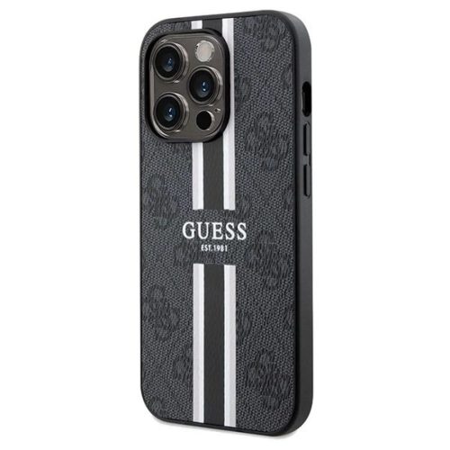 Guess 4G Printed Stripes MagSafe tok iPhone 15 Pro Max - fekete