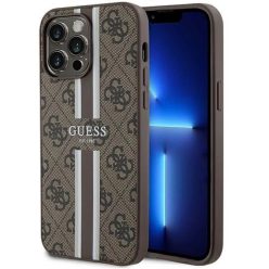   Guess 4G Printed Stripes MagSafe tok - iPhone 15 Pro Max - barna