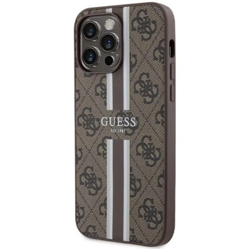 Guess 4G Printed Stripes MagSafe tok - iPhone 15 Pro Max - barna