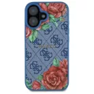 iPhone 16 6.1" kék/kék Guess GUHMP16SP4ROPEMCB kemény tok 4G Flowers Print MagSafe tok