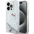 iPhone 13 Pro Max ezüst Hello Kitty Liquid Glitter Charms Kitty Head tok