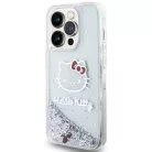 iPhone 13 Pro Max ezüst Hello Kitty Liquid Glitter Charms Kitty Head tok