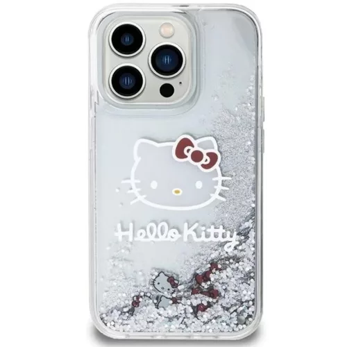 iPhone 13 Pro Max ezüst Hello Kitty Liquid Glitter Charms Kitty Head tok