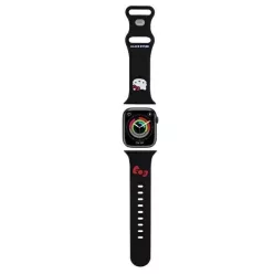   Apple Watch 38/40/41mm Fekete Hello Kitty Szilikon Kitty Fej szíj