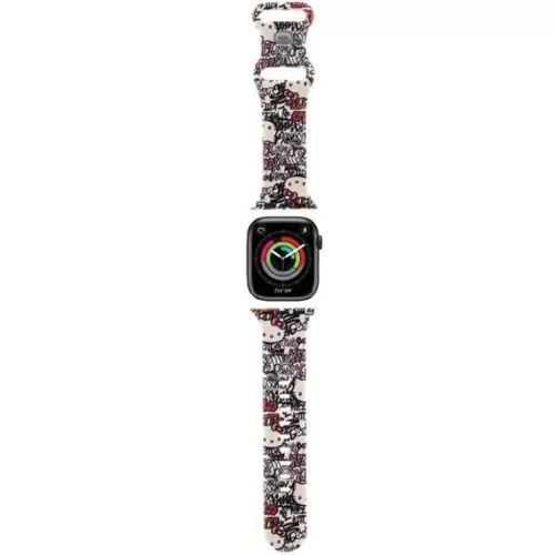 Apple Watch 38/40/41mm bézs Hello Kitty Szilikon Graffiti szíj