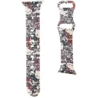Apple Watch 38/40/41mm bézs Hello Kitty Szilikon Graffiti szíj