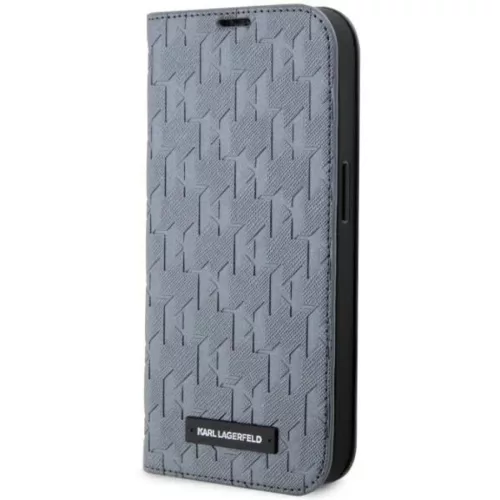 Karl Lagerfeld KLBKP14XSAKLHPG iPhone 14 Pro Max 6.7" fliptok ezüst/ezüst Saffiano Monogram tok