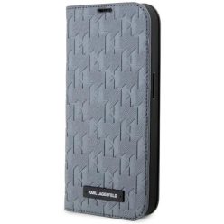   Karl Lagerfeld KLBKP14LSAKLHPG iPhone 14 Pro 6.1" fliptok ezüst/ezüst Saffiano Monogram tok