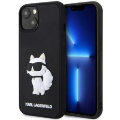   Karl Lagerfeld KLHCP14M3DRKHNK iPhone 14 Plus 6.7" fekete/fekete keménytok Rubber Choupette 3D tok