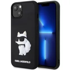   Karl Lagerfeld KLHCP14M3DRKHNK iPhone 14 Plus 6.7" fekete/fekete keménytok Rubber Choupette 3D tok