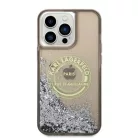 Karl Lagerfeld Liquid Glitter RSG tok iPhone 14 Pro Max - fekete