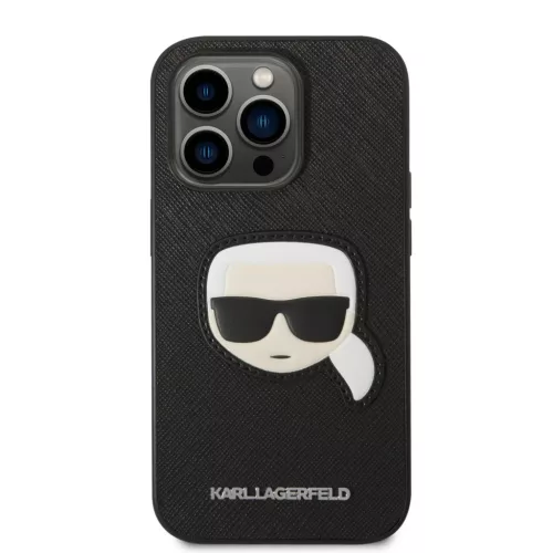 iPhone 14 Pro Max Karl Lagerfeld PU Saffiano Karl Head tok fekete (KLHCP14XSAPKHK)