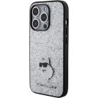 iPhone 15 Pro Max Ezüst Karl Lagerfeld Fixed Glitter Choupette Logo Metal Pin tok