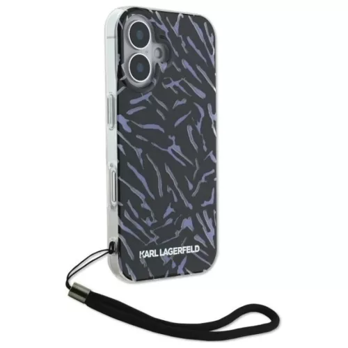 iPhone 16 Plus Lila Karl Lagerfeld Zebra zsinóros tok