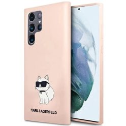   Karl Lagerfeld KLHCS23LSNCHBCP S23 Ultra S918 keménytok rózsaszín / rózsaszín Silicone Choupette tok