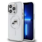 iPhone 15 Pro Max Átlátszó Karl Lagerfeld IML K&CH Fejek Fémkeret Mágneses Biztonság tok