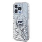 iPhone 15 Pro Max Átlátszó Karl Lagerfeld Liquid Glitter Choupette Head MagSafe tok
