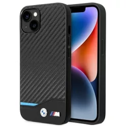   iPhone 14 Plus 6.7" fekete / fekete bőr karbon BMW BMHCP14M22NBCK tok