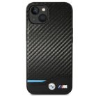iPhone 14 Plus 6.7" fekete / fekete bőr karbon BMW BMHCP14M22NBCK tok