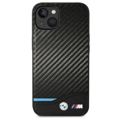 iPhone 14 Plus 6.7" fekete / fekete bőr karbon BMW BMHCP14M22NBCK tok