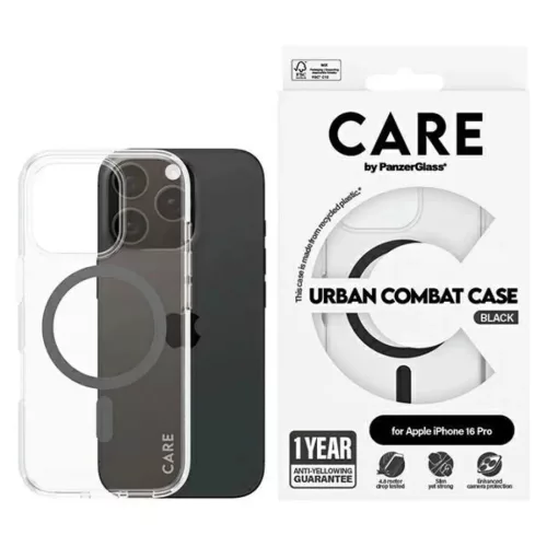 iPhone 16 Pro 6.3" fekete/fekete MagSafe CARE by PanzerGlass Flagship tok 1346