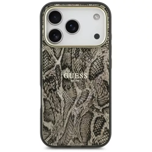 iPhone 17 Pro Guess Python mintás MagSafe tok Barna