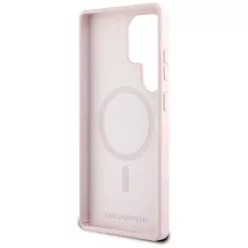   KARL LAGERFELD tok SAMSUNG Galaxy S25 Ultra KLHMS25LSKCHTCP (Mágneses szilikon kétfejű) rózsaszín tok