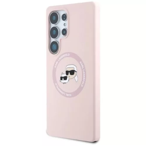 KARL LAGERFELD tok SAMSUNG Galaxy S25 Ultra KLHMS25LSKCHTCP (Mágneses szilikon kétfejű) rózsaszín tok