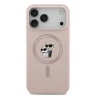 iPhone 17 Pro Max Pink Karl Lagerfeld Liquid Silicone Karl és Choupette MagSafe tok