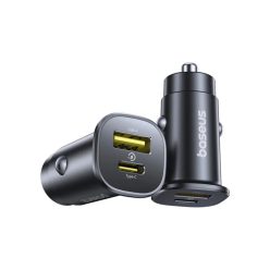 Baseus GoTrip USB-C / USB-A 30W Autós töltő - Fekete