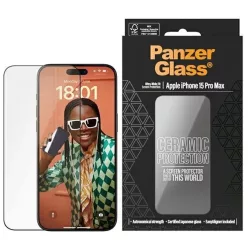   PanzerGlass Ceramic Protection kerámia üvegfólia iPhone 15 Pro Max pozicionálóval