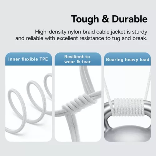 Data Cable Gem, Type-C to Type-C, Super Fast Charging 100W, 1m Moon White Baseus