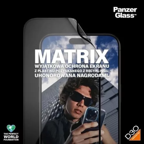 PanzerGlass Matrix Ultra-Wide-Fit hibrid üveg iPhone 15 Pro Maxhoz applikátorral üvegfólia