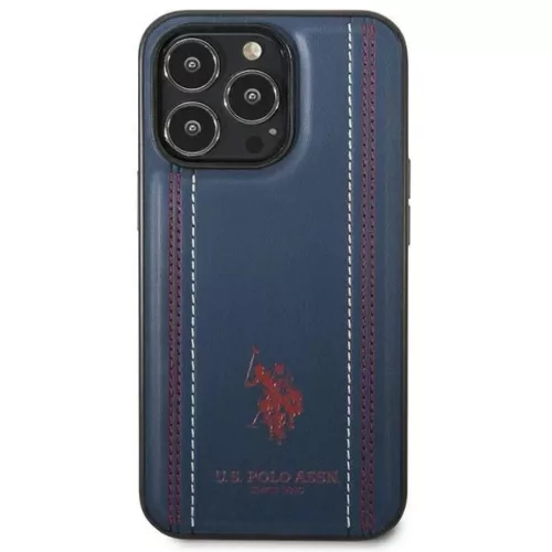 US Polo USHCP14XPFAV iPhone 14 Pro Max 6.7" navy/navy blue Leather Stitch tok