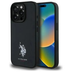   US Polo USHCP15XPGEK iPhone 15 Pro Max 6.7" fekete/fekete bőr hímzett DH Color tok