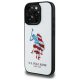 US Polo USHCP15XPUSH iPhone 15 Pro Max 6.7" fehér/fehér Leather Big DH American Flag tok