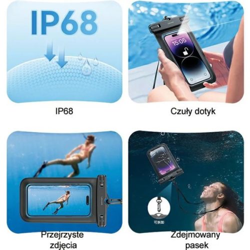 USAMS Vízálló Tok 6.7" IP68 átlátszó FSD1203 (US-YD012) tok