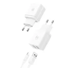 USAMS Töltő 2xUSB 18W + Lightning/USB-A kábel Gyors Töltés fehér sorozat HC HCXLTZ01