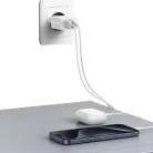 USAMS Töltő 2xUSB 18W + Lightning/USB-A kábel Gyors Töltés fehér sorozat HC HCXLTZ01