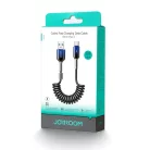 Joyroom S-A43 Crystal-Clear Series 3A USB-A - USB-C spirál kábel 1.5m - fekete